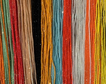 Wholesale Crystal Waist Beads | Tie-On, 50 Inches Long, Size 4 Beads