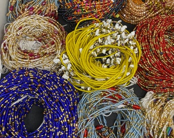 SAME DAY SHIPPING waist beads.Wholesale waist beads for resale.50 inches waist beads.Spring-themed waist beads.