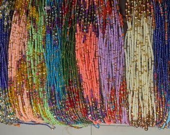 Handmade Seed Bead Waist Beads - 50 Inches Long