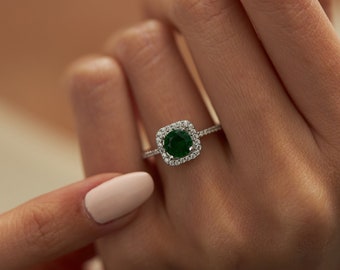 September Birthstone Ring for Women, Square Ring, Sapphire, Emerald, Ruby, Zircon, Pink Stone Rings, 925K Silver, Handmade, Birthday Gift