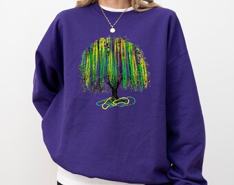 Mardi Gras Tree Shirt, Watercolor Mardi Gras Bead Tree, Mardi Gras Sweatshirt, Mardi Gras Shirt, Mardi Gras Clothing, Mardi Gras Beads