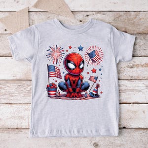 Boys 4th of July Shirt: Patriotic Spider Hero Tee