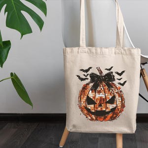 Cute Pumpkin Tote Bag, Fall Pumpkin Tote Bag, Funny Halloween Gift Bag, Pumpkin Tote Bag, Halloween Tote Bag