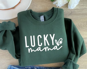 Lucky Mama Shirt, St. Patrick&#39;s Day Gift For Mother, Lucky Mother Shirt, Shamrock Mommy Shirt, Saint Patrick&#39;s Day Shirt