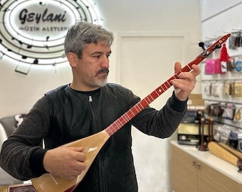 Kopuz saz professionnel, Kopuz feuille de mûrier, saz turc, Kopuz artisanal, Kopuz feuille de mûrier, airs de musique pour cordes