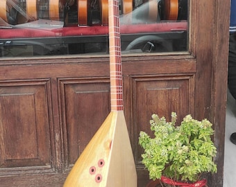 Sculpture de qualité en saz mulburry, baglama turc, saz artisanal, saz long cou, airs de musique à cordes, buziki, pi-pa