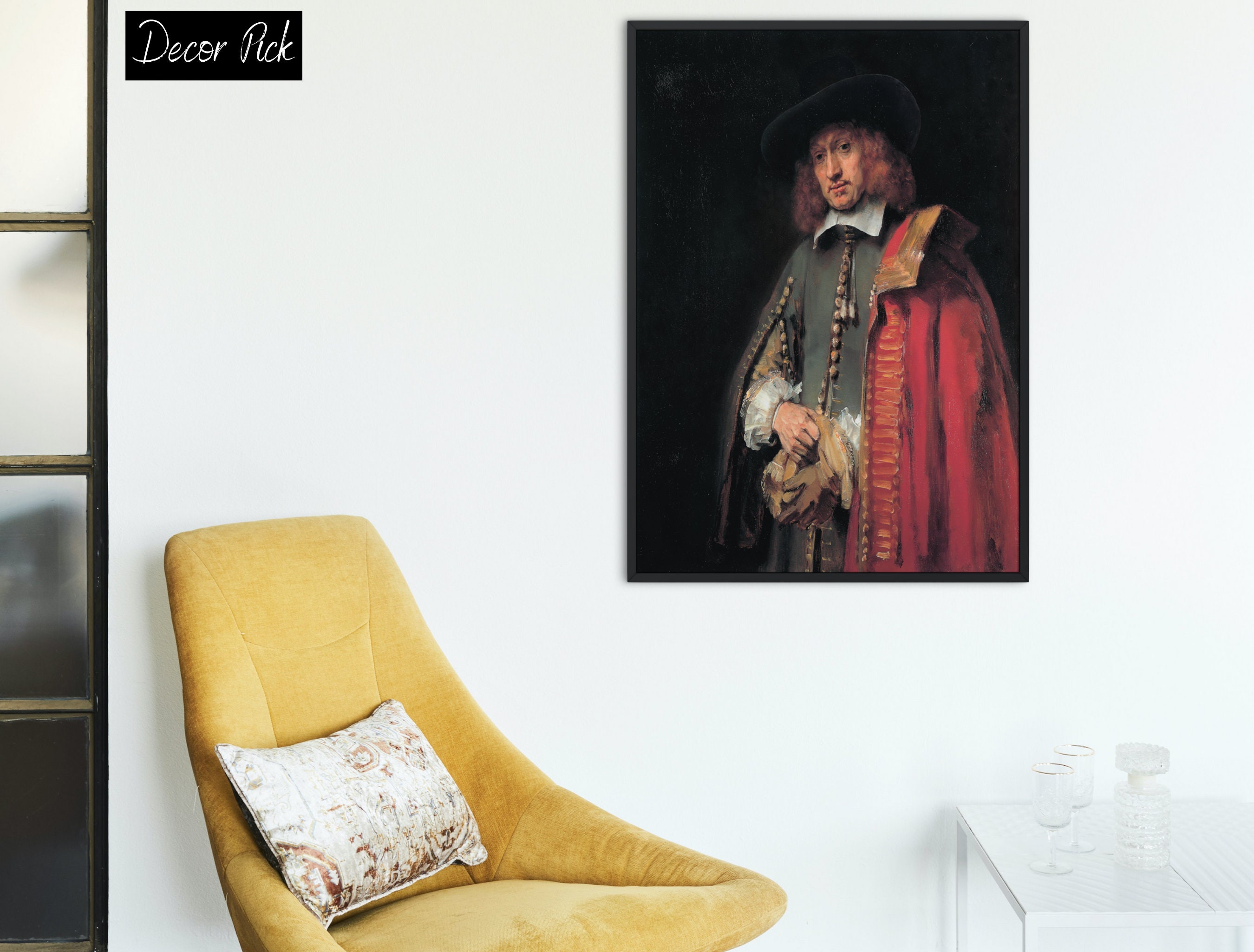 Portrait of Jan Six 1654 Painting by Rembrandt Van Rijn Print Etsy