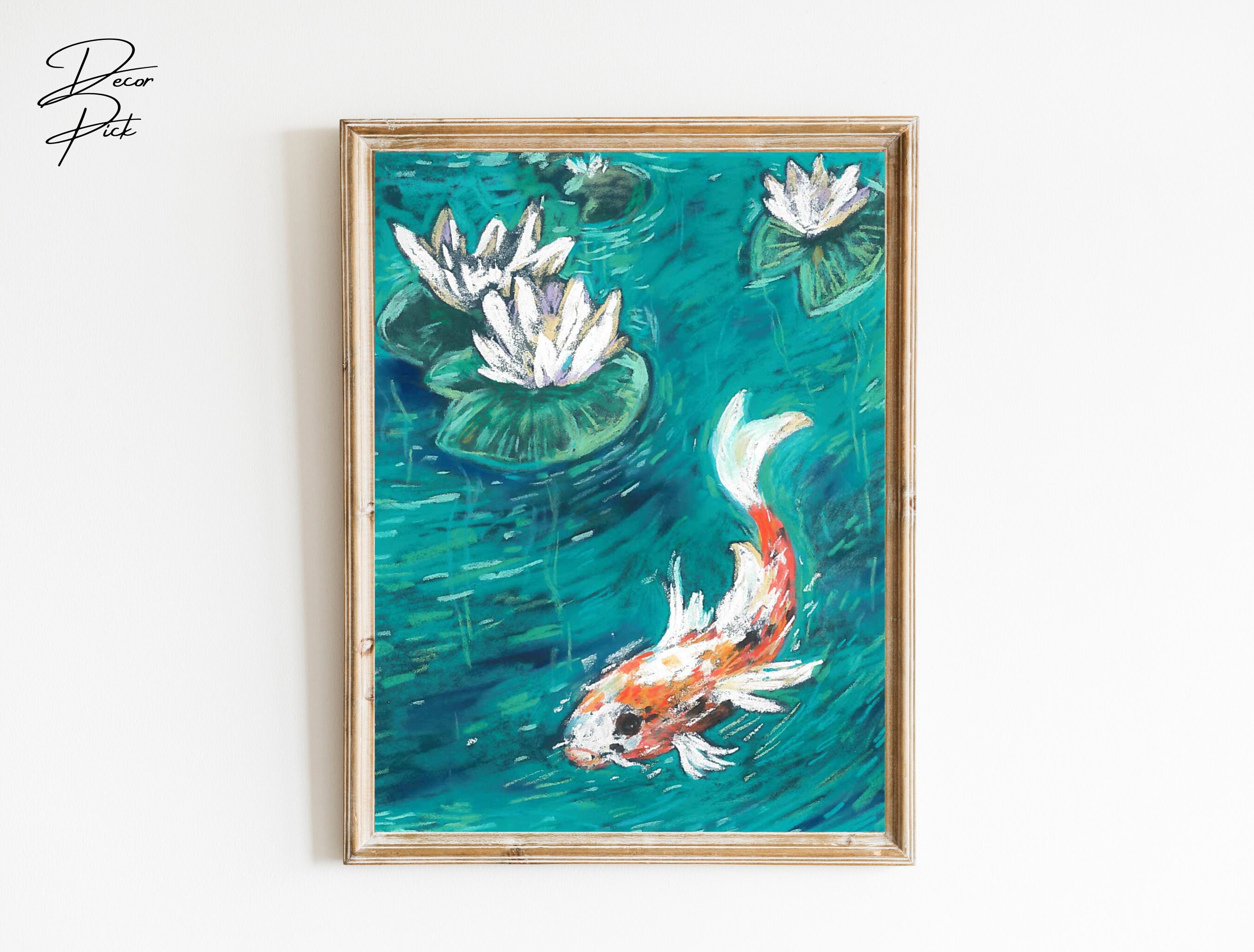 Koi Fish Japanese Pond Acrylic Painting Print Koi Fish Etsy Koi Fish Japanese Pond Acrylic Painting Print Koi Fish Etsy