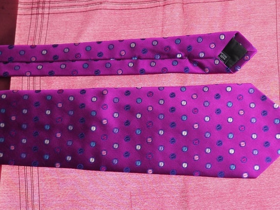 Duchamp Black Label  Purple/Spots Silk Necktie  L… - image 3