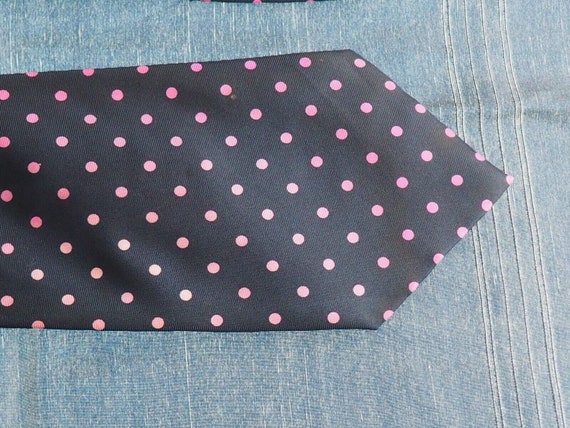 Charles Tyrwhitt Blue & Pink Polka Dot   Silk Nec… - image 4