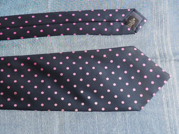 Charles Tyrwhitt Blue & Pink Polka Dot   Silk Nec… - image 1