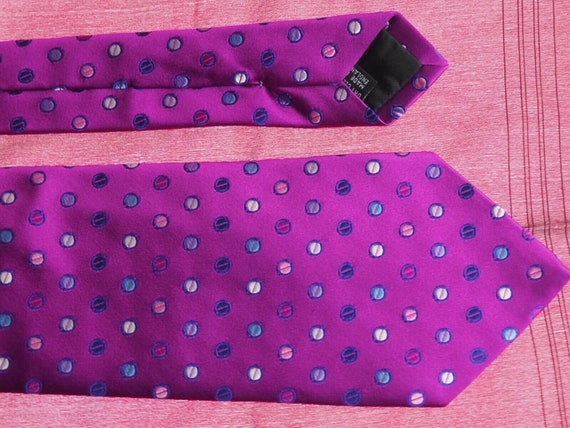 Duchamp Black Label  Purple/Spots Silk Necktie  L… - image 5