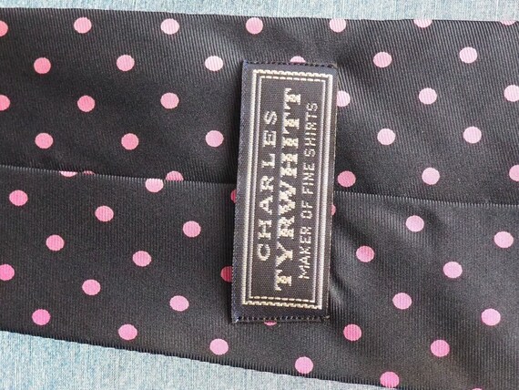 Charles Tyrwhitt Blue & Pink Polka Dot   Silk Nec… - image 9