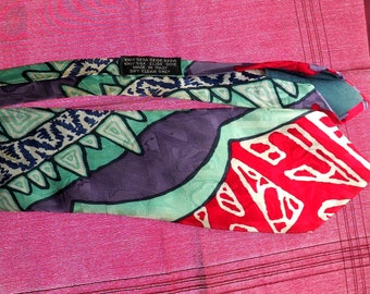 Michaelis abstracte zijden stropdas Vintage jaren '90 L 62 Inch W 3.7