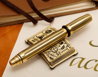 Messing Stifthalter: Antikes Finish, Handgemachter Kalligraphie Füllfederhalter