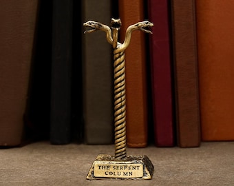 Delphi Tripod Replica: Brass Serpent Column - Ancient Greek Decor, Hallowen Gift