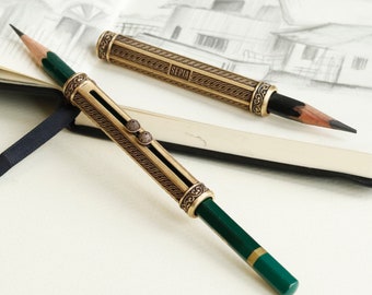 Seljuk Art Brass Pencil Holder: Handmade Desk Organizer