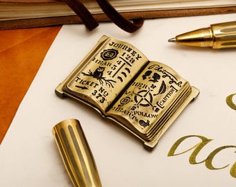 Brass Pen Rest: Antique Finish, Handmade Calligraphy Fountain Pen Holder