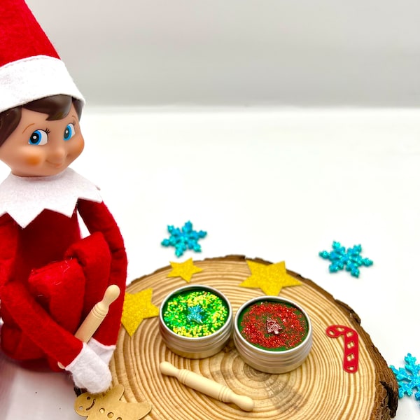 Miniature Elf on the Shelf Inspired Playdough with Rolling Pin