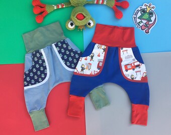 6 month winter harem pants with printed pockets