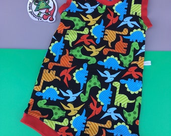 2 years, dinosaur jersey romper