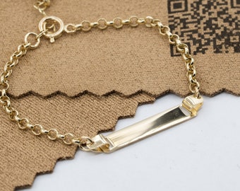 14k Gold Baby-ID-Armband: Personalisiertes Geschenk zur Geburt