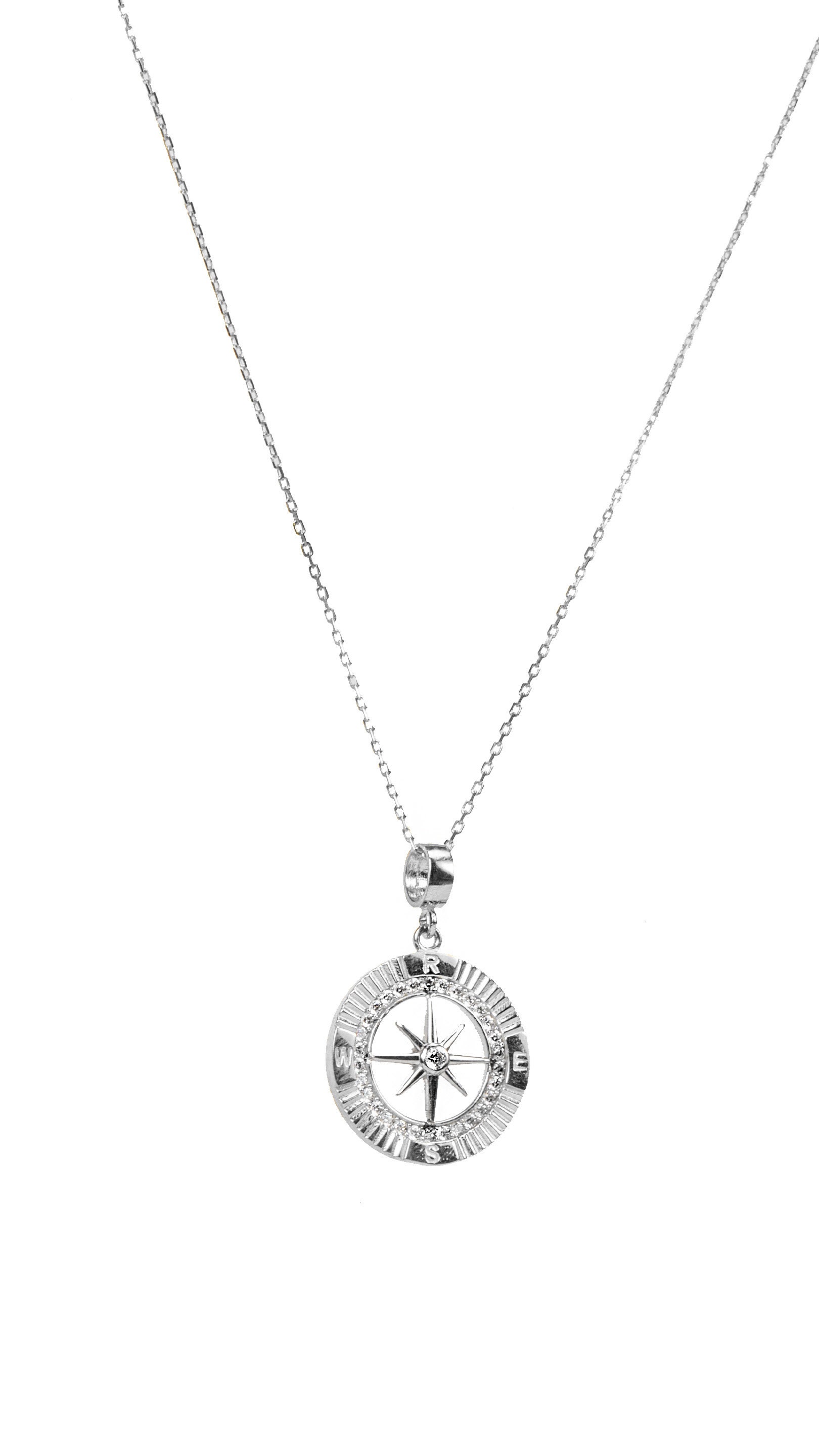 Luxe Gold Rhinestone Compass Necklace main image 1