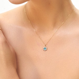 14K Gold Evil Eye Halskette: Zarte Fine Schmuck
