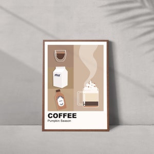 Pumpkin Spice Latte Coffee Poster - Pantone - Stampa - Stampa Arte Da Parete