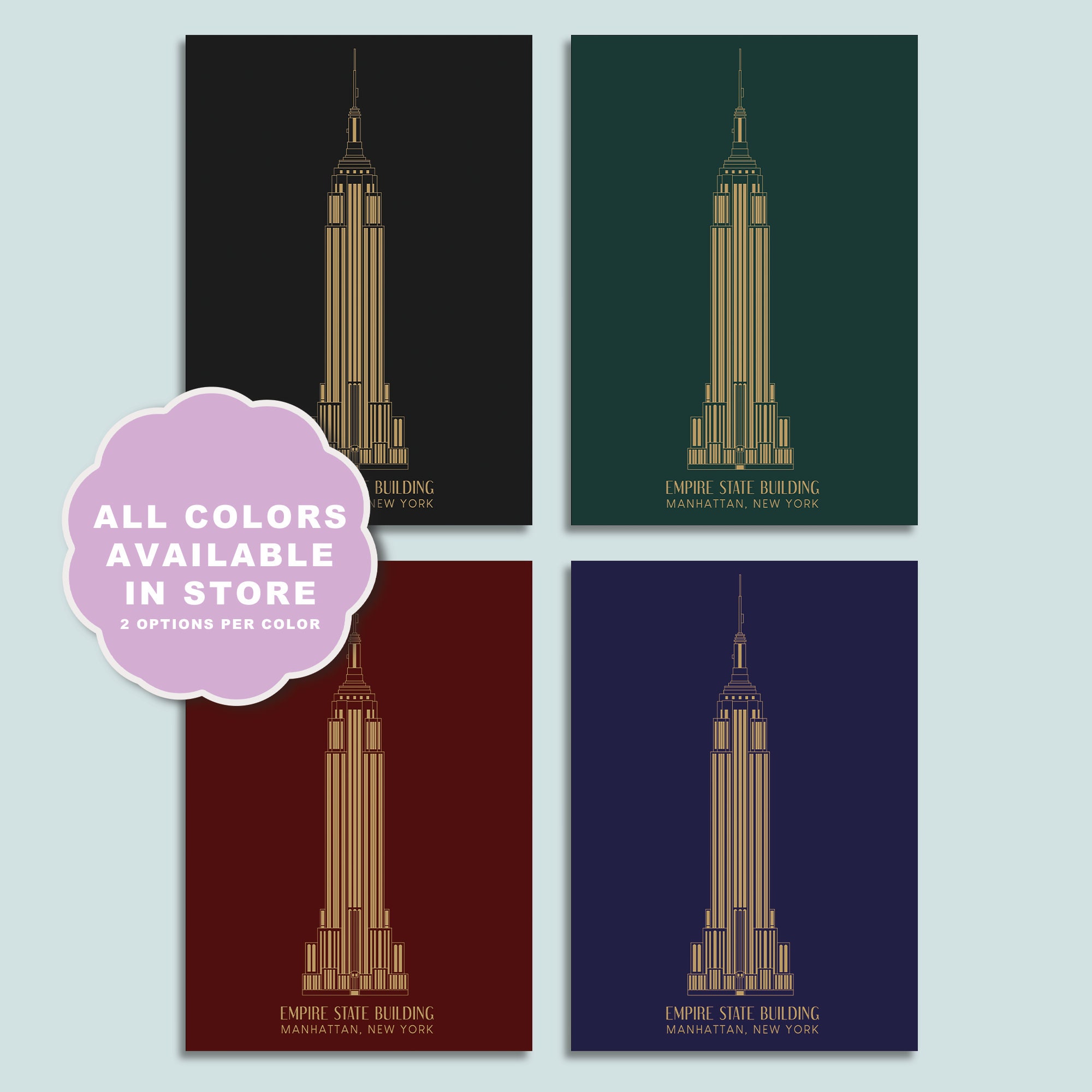 Empire State Building Poster - Manhattan - New York - Minimalist - Art ...
