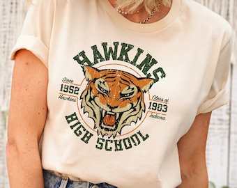 Hawkins High School T-shirt, Hawkins Indiana Shirt, Hawkins Tiger T-shirt, ST T-shirt, Hawkins Class of 1983, Gift of Her