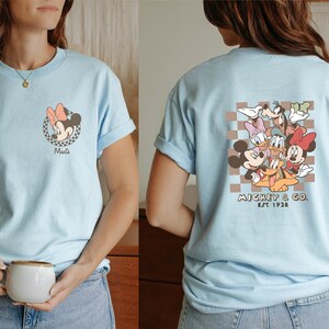 Personalized Retro Mickey and Friends Shirt, Disneyworld 2025 Shirt, Checkered Mickey Shirt, Disney Family Vacation Shirt, Disney Shirt,