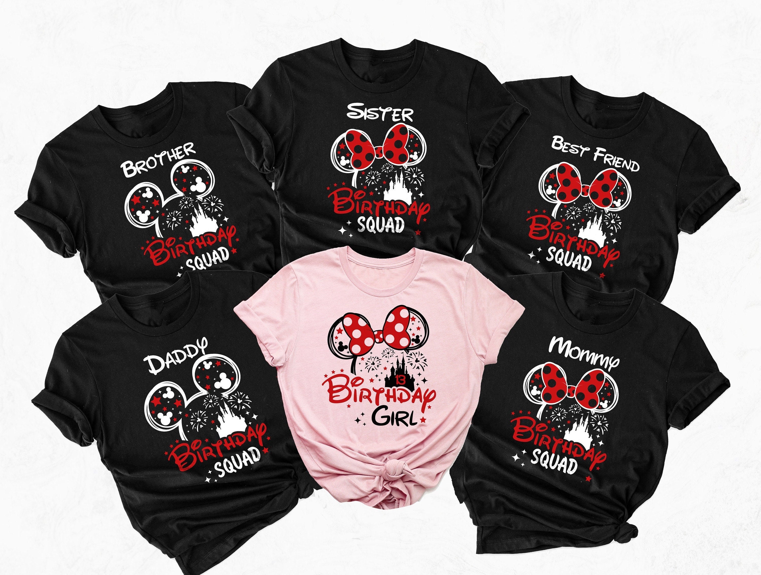 Personalized Disney Birthday Squad Shirt, Minnie-Mickey Birthday Squad