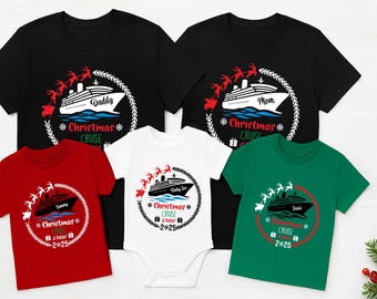 Camisetas de tripulación de crucero navideñas 2025, camiseta de crucero navideña, camiseta navideña, camiseta de grupo de crucero, camiseta navideña familiar, crucero de cumpleaños, regalo de Navidad