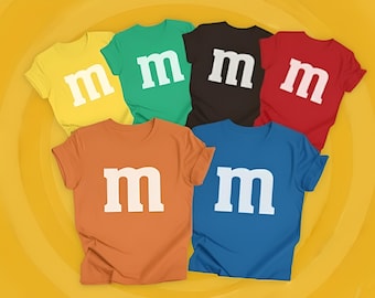 M M Candies T Shirt, M M Matching Family Shirt, Funny Halloween Tee for Family, Colorful MM Family Matching T-Shirt, Cute Candy Costume Tee