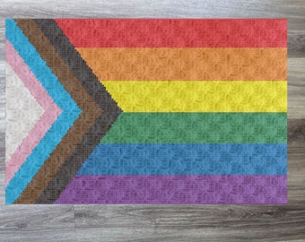 Pride Crochet **Modèle SEULEMENT** C2C LGBTQ+ Afghan, Tapisserie, Graphgan, Couverture