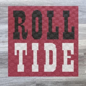 Roll Tide Crochet **NUR Muster** C2C Alabama Afghan, Wandteppich, Graphgan, Decke
