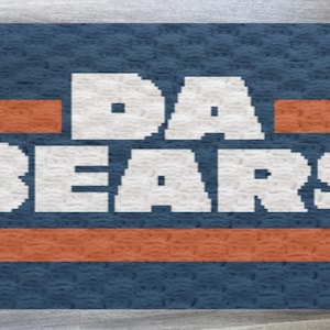 Da Bears **NUR Häkelanleitung** C2C Chicago Bears Afghan, Wandbehang, Graphgan