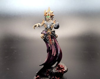 Hand Painted 3D Printed Undead Lich Miniature for RPG Games. Gothic Game Room Decor. Skeleton Zombie Figure. Dungeons and Dragons BBEG