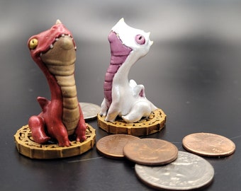 Baby Dragons Hand Painted 3d Printed Figurines for Role Playing Games or Decoration. Cute Monster Collectable. Custom Color.