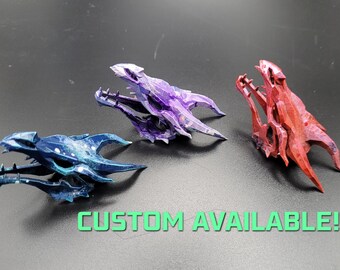 Jewel Themed Handpainted Resin Dragon Skull Figures for Role Playing Games RPG Game Room Decor Dungeons and Dragons or Elder Scrolls inspire