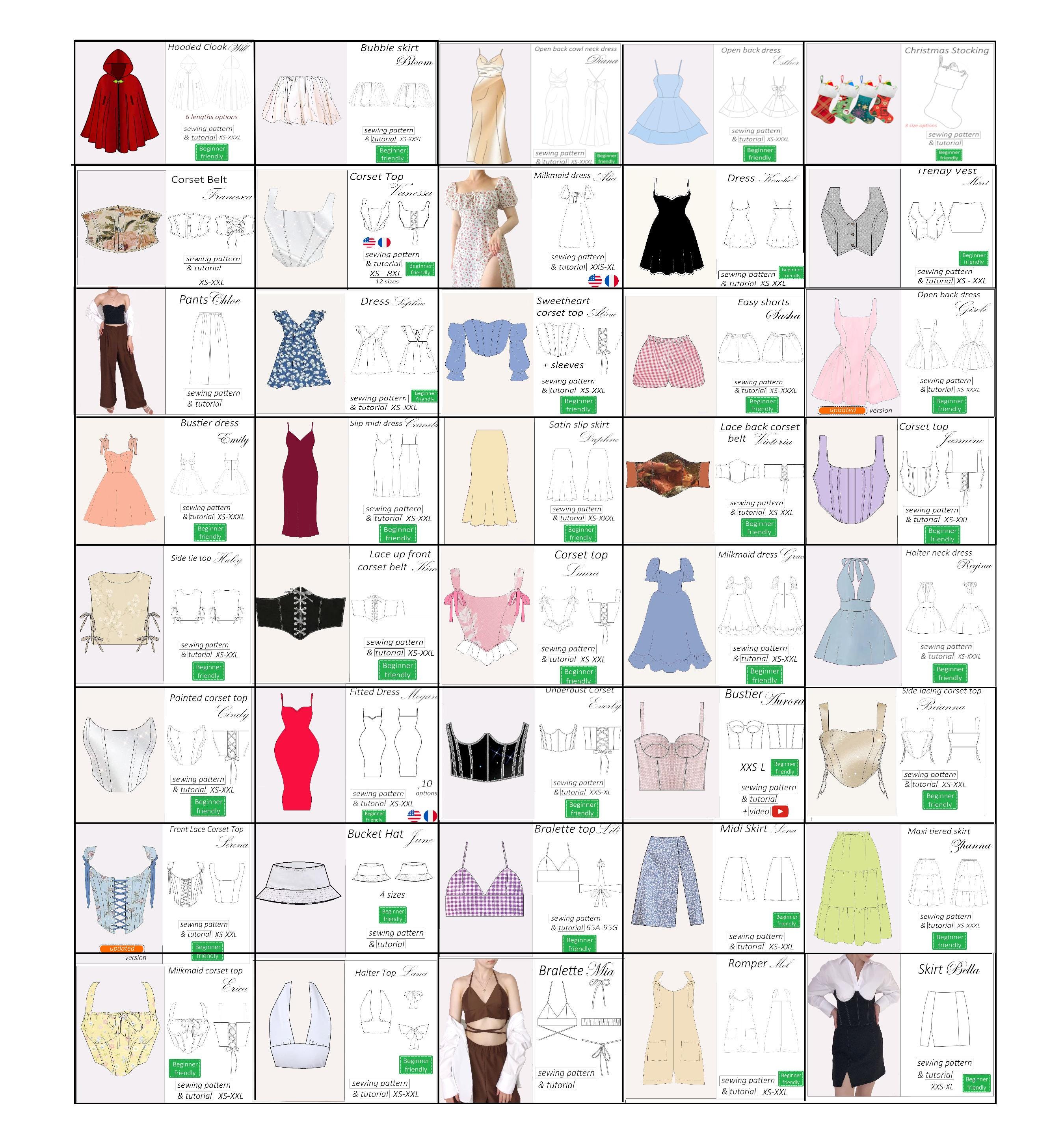 76 Patterns: Corset Pattern, Crop Top Pattern, Bustier Pattern ...