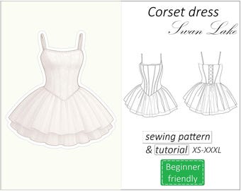 Corset Mini Dress Pattern PDF, Bustier Evening Sewing Pattern | Women's  Graduation & Prom Short Dress With Square Neck, XS - XXXL - Etsy