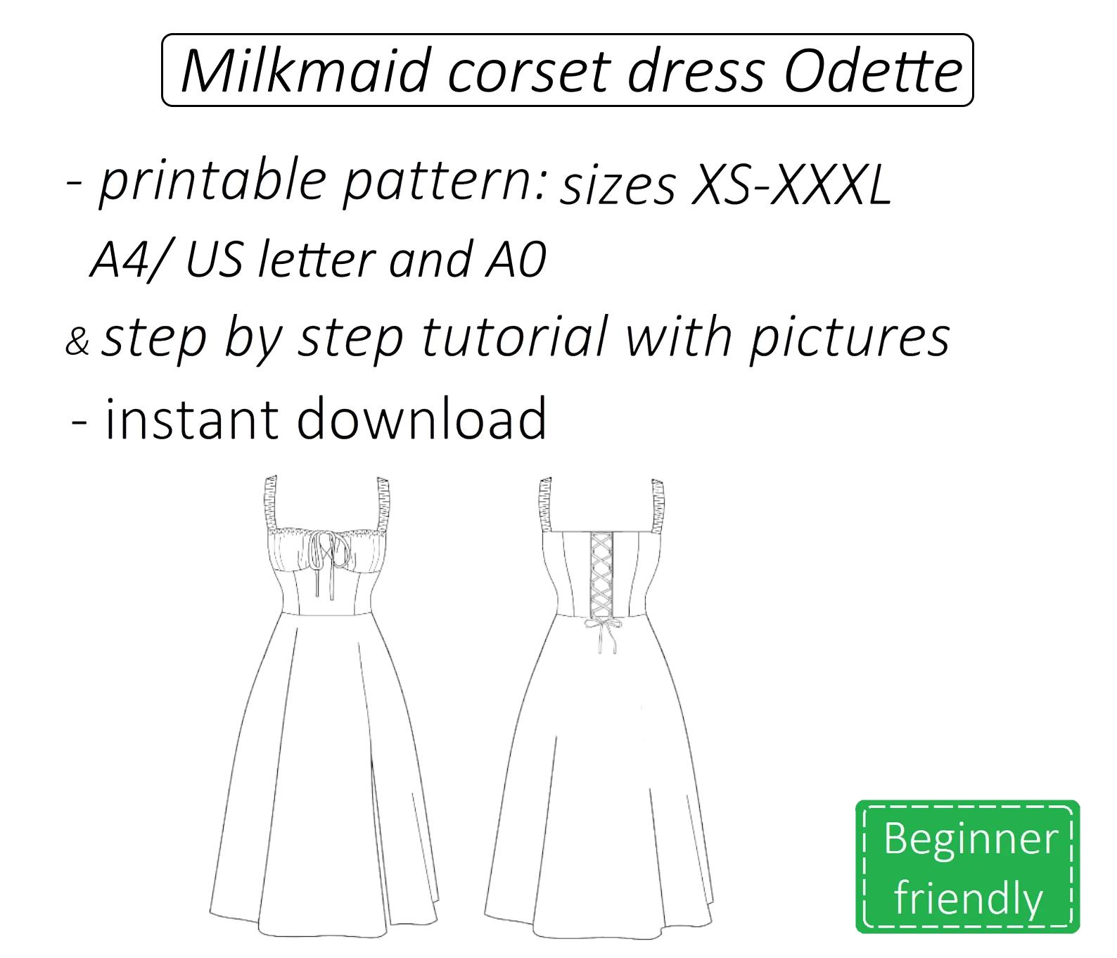 milkmaid corset dress pattern Blue Floral Milkmaid Dress
