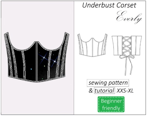 Corset Pattern, Double Sided Corset Sewing Pattern PDF Underbust Corset  Belt Instant Download -  Finland