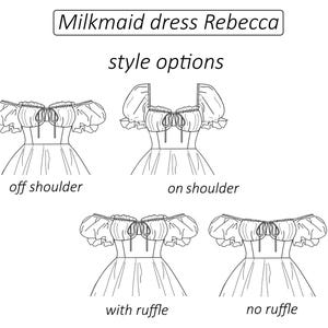 Corset dress pattern Rebecca, milkmaid dress sewing pattern PDF, tiered ruffle summer dress pattern for women - instant download, XS - XXXL image 3