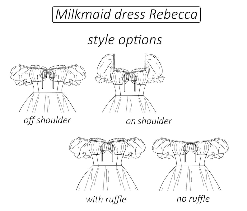 Corset dress pattern Rebecca, milkmaid dress sewing pattern PDF, tiered ruffle summer dress pattern for women - instant download, XS - XXXL image 3