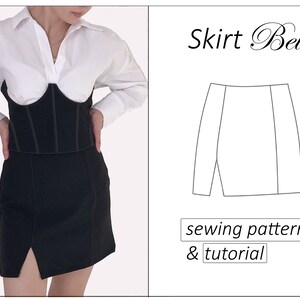 mini skirt with slit pattern
