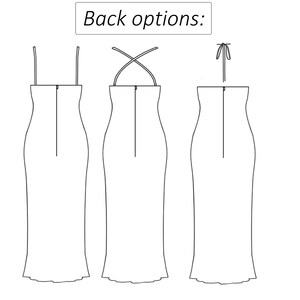 Dress pattern Camila, slip dress sewing pattern PDF, evening gown pattern, graduation formal dress pattern - instant download sizes XS - XXL image 3