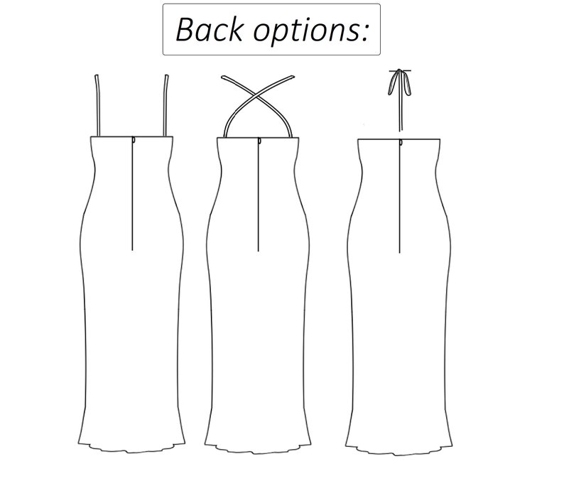Dress pattern Camila, slip dress sewing pattern PDF, evening gown pattern, graduation formal dress pattern - instant download sizes XS - XXL image 3